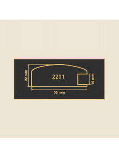 2201 Кремовий рамковий профіль МДФ 2800  - 1 2