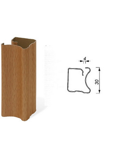 Профиль верт. ЛЮКС 4мм 2750мм 10-0350 BU Бук, ЦЕНА УКАЗАНА ЗА ШТ.