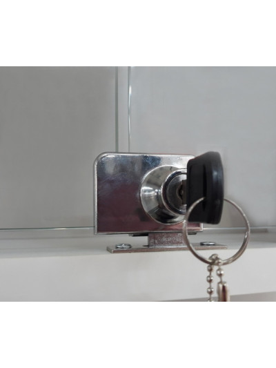 Замок для скляної шафи подвійний KL-409 Хром ROLLA - 1 2