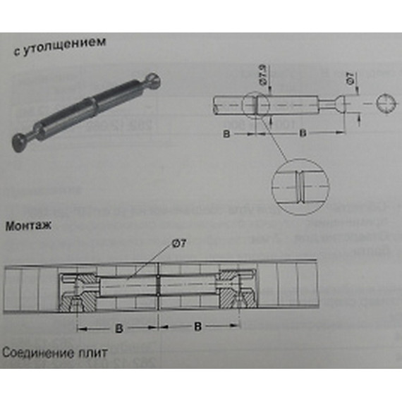 Болт минификс двойной с утолщением Hafele 262.28.286