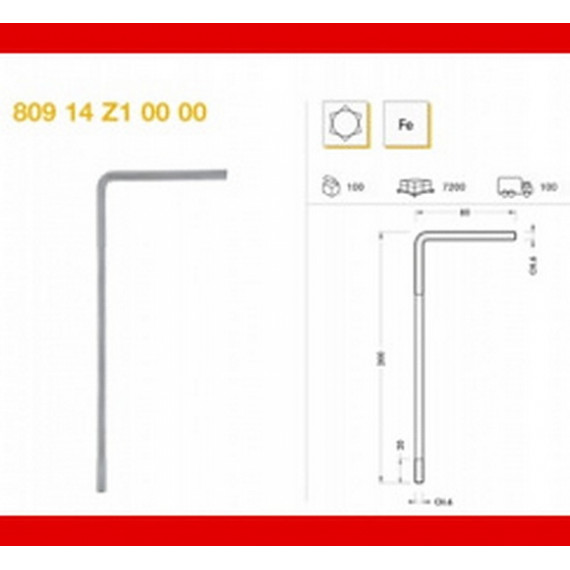 Ключ шестигранный для мебельной опоры 308 СAMAR (ка809.14.z1.00.00)