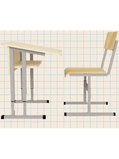 Стол МТ2 ученический, 1-местный, регулируемый по высоте, угол наклона крышки стола - 8 градусов.