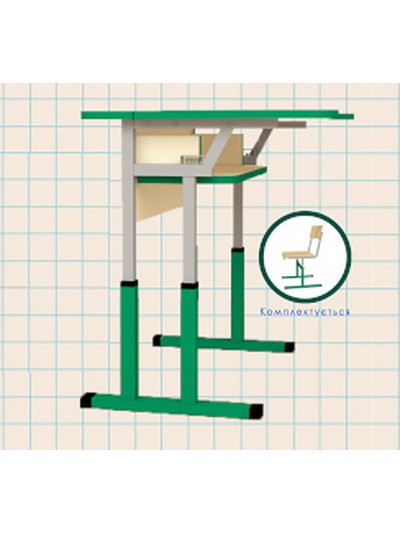 Стол МТ6 ученический, антисколиозный, регулируемый по высоте и углу наклона крышки стола.