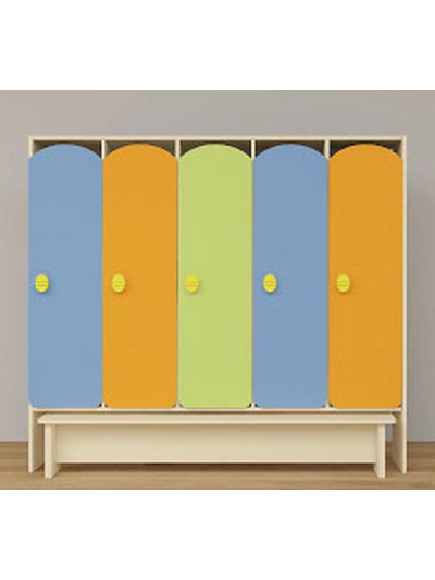 Шафа дитяча для роздягальні з незалежною лавою 1-1