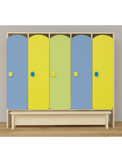 Шафа дитяча для роздягальні з незалежною лавою 2-2