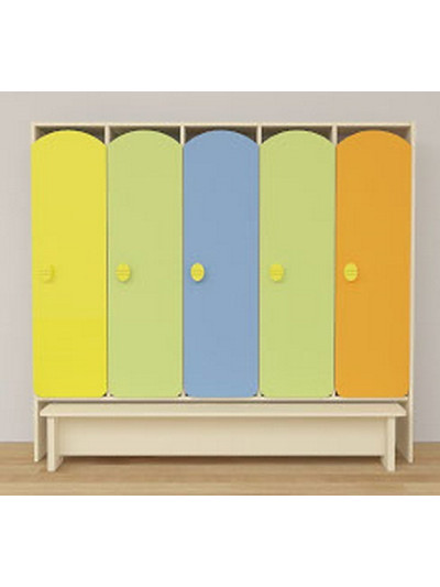 Шкаф детский 5 мест для раздевалки НУШ, школы, садика