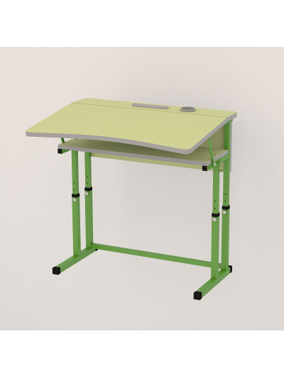 Стіл-парта учнівська одномісна ПУр-2, регульована (3-5 ростові групи)