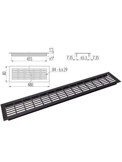 Сітка для витяжки чорна 480х80 GIFF - 1 2