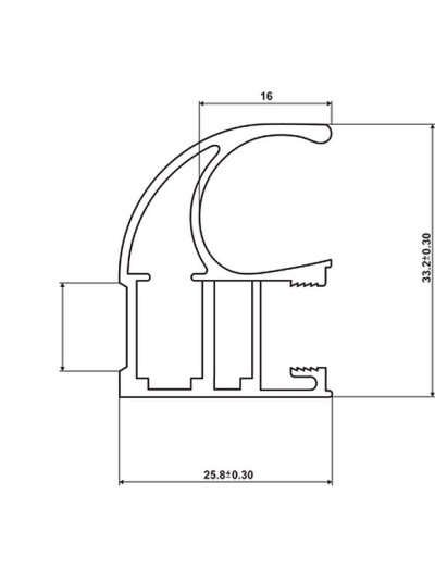 Вертикальний Відкритий профіль, Світла Бронза 2
