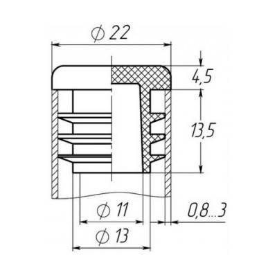 Заглушка внутренняя D 22 мм