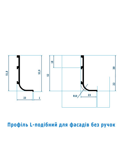 Профиль алюминиевый ФБР L-образный Графит (серый оттенок) 6000 мм М / П  - 1 2