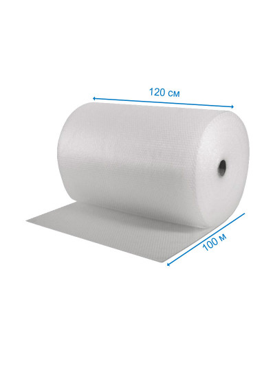 Плівка повітряно бульбашкова 1000 x 1200 мм 65 мкм (за 1 м/п, 1 рулон — 100 м)  - 1 2