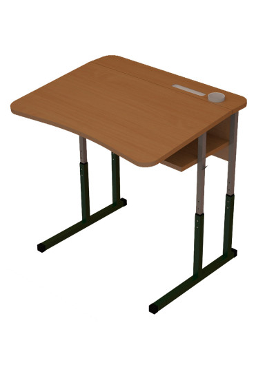 Стол ученический 1-местный с площадкой, с полкой р. 4-6  - 1 2