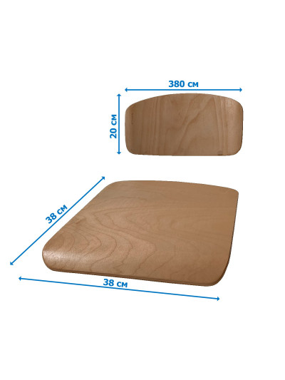 Комплект сидіння + спинка Фанера (380x380, 380x200 мм) лаковані  - 1 2