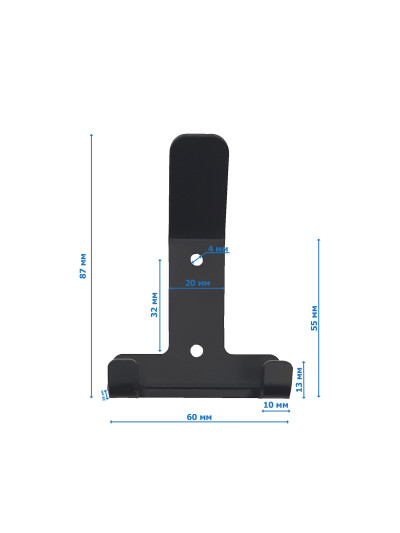 Гачок меблевий ПП12/Ф.435.03 Чорний EteraPlast - 1 2
