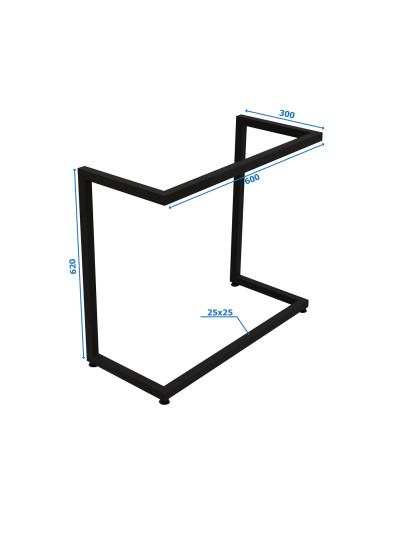 Опора для журнального стола лофт Di Ferro PRATICO 620x584x300 Черная DI FERRO - 1 2