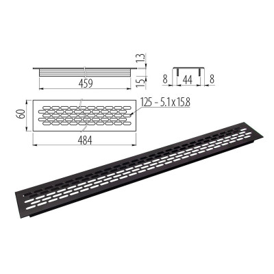 Сетка для вытяжки черная 484х60 GIFF - 1