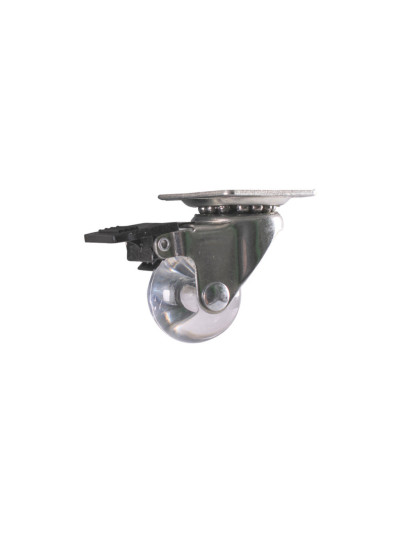 Ролик D-35 мм поліуретановий з пластиною та гальмом