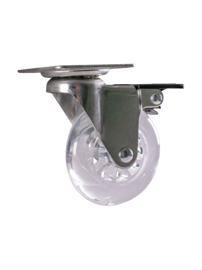 Ролик D-50 мм поліуретановий з пластиною та гальмом