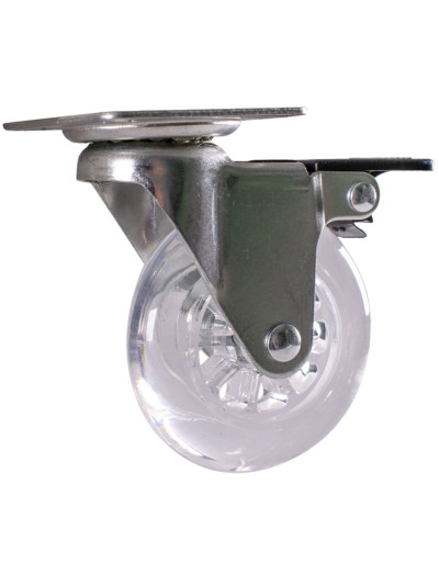 Ролик D-75 мм поліуретановий з пластиною та гальмом (під замовлення)