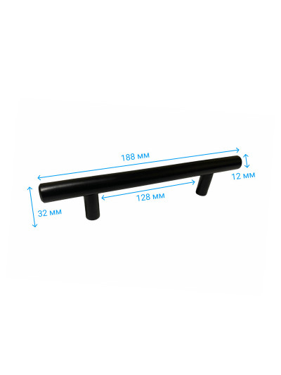 Ручка мебельная рейлинговая RE 11/128 SS BLK Чорный Мат ЕвроЛайн MEBTECH - 1 2