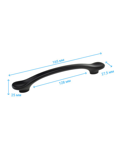 Ручка CR 16/128 MBLK Черный Мат СтандартЛайн MEBTECH - 1 2