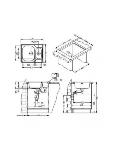 Мийка Альвеус TREND 40 1 + 1/2 Глянець Розпродаж 2