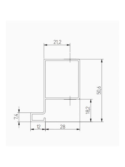 Профиль алюм. GTV VELLO J вертикальный боковой Белый 3000 мм GTV - 1 2