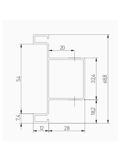 Профіль алюм. GTV VELLO T вертикальний середній Білий 3000 мм GTV - 1 2