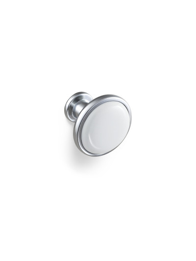 Ручка кнопка Керамика D-1016-37 СР полированный Хром MEBTECH - 1 2