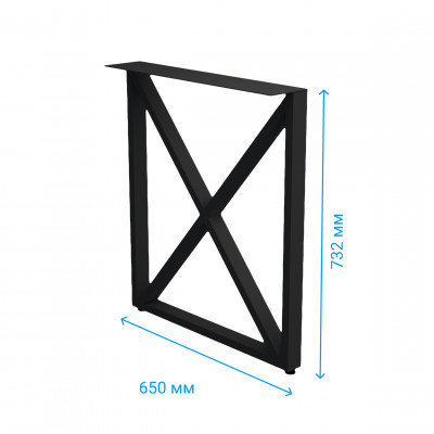 Опора для столу лофт Di Ferro TESTARDO BLK 732x650 Чорна DI FERRO - 2