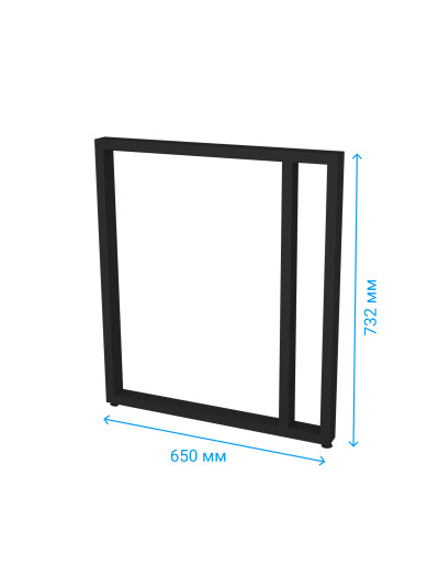 Опора для стола Loft Di Ferro FORTE BLK 732х650 Черная DI FERRO - 1 2