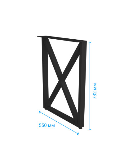 Опора для стола лофт Di Ferro TESTARDO BLK 732x550 Черная DI FERRO - 1 2