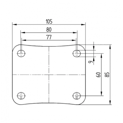 Колесная опора 3470 PJP 100 P62 SUPRATECH Blue MEBTECH - 4