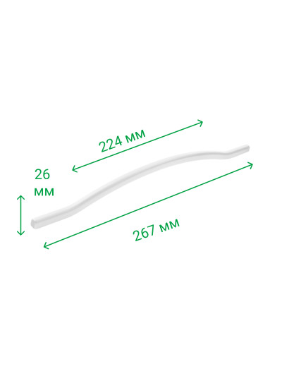 Ручка 5686-013 матова Біла 224/256 мм MEBTECH - 1 2