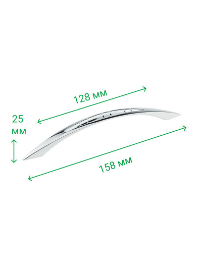 Меблева ручка дуга C 664-128 G2 Хром MEBTECH - 1 2