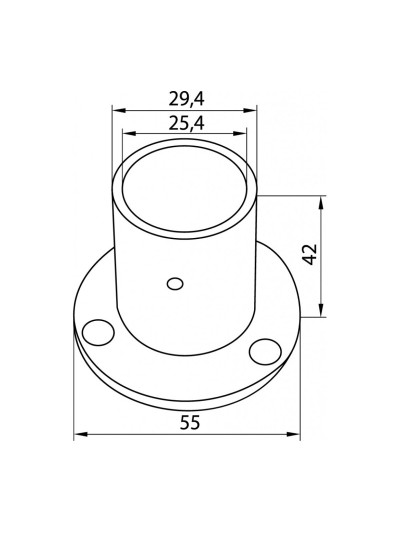 Фланець для труби D25 мм Хром високий MEBTECH - 1 2