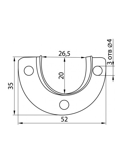 Фланец половина для трубы R-11M/25 1/2 D25 мм Хром  - 1 2