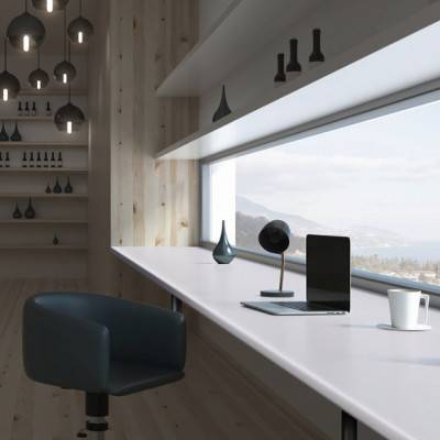 Столешница LuxeForm Платиновый Белый L016 1U R3, R6 LuxeForm - 3