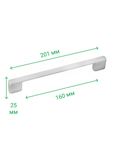 Ручка мебельная рейлинговая 160-192 мм BERGAMA Матовый Хром 5153-03 MEBTECH - 1 2