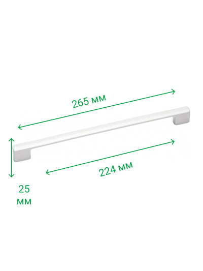 Ручка меблева рейлінгова 224-256 мм BERGAMA Біла 5166-013 MEBTECH - 1 2
