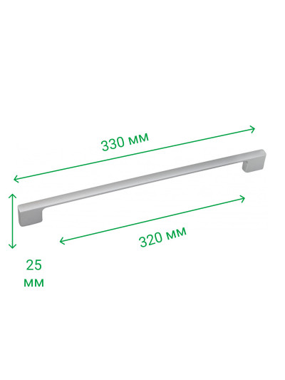 Ручка мебельная рейлинговая 320 мм BERGAMA Мат Хром 5425-03 MEBTECH - 1 2