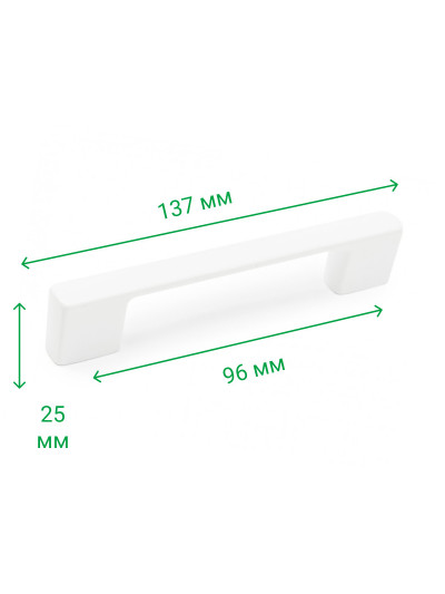 Ручка меблева рейлінгова 96-128 мм BERGAMA Біла 5152-013 MEBTECH - 1 2