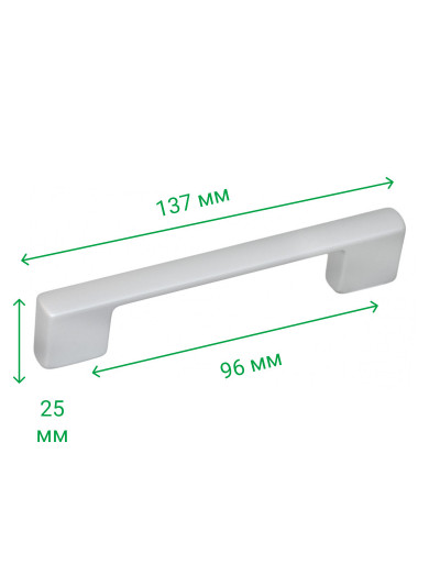 Ручка меблева рейлінгова 96-128 мм BERGAMA Мат Хром 5152-03 MEBTECH - 1 2