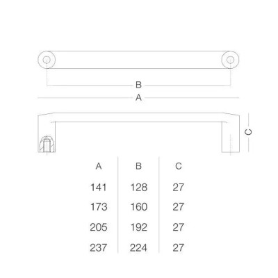 Ручка мебельная рейлинговая D-1032-128 МС матовый Хром MEBTECH - 3