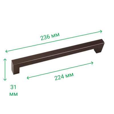 Ручка мебельная рейлинговая DL 36M/224 BRNS/AL IC бронза браш MEBTECH - 2