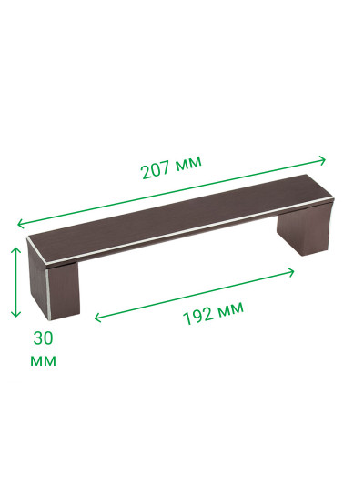 Меблева ручка скоба DL 35M/192 BRNS/AL ES бронза браш MEBTECH - 1 2