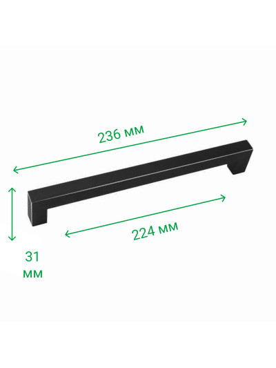 Ручка мебельная рейлинговая DL 36M/224 BLK/AL IC черная MEBTECH - 1 2