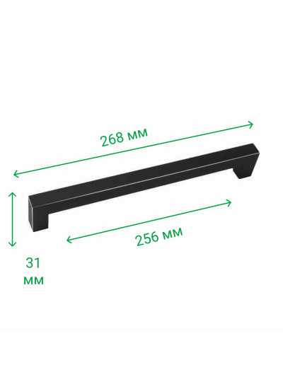 Ручка меблева рейлінгова DL 36M/256 BLK/AL IC чорна MEBTECH - 1 2
