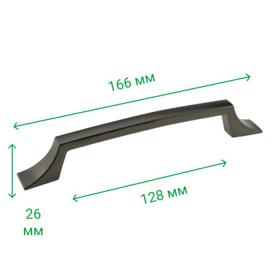 Мебельная ручка скоба DL 41/128 G22 IC черное серебро MEBTECH - 2
